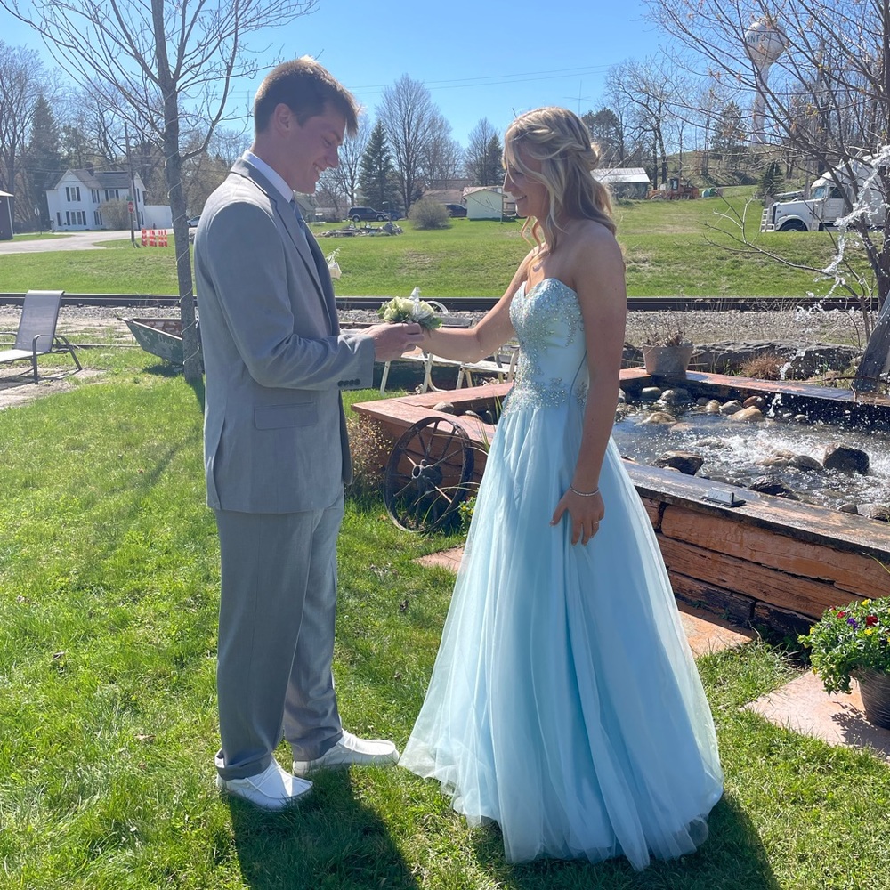 Baby blue prom dress